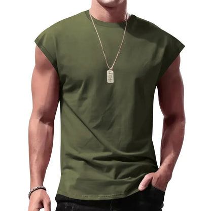 MEN'S CASUAL SOLID SLEEVELESS LOOSE TANK TOP