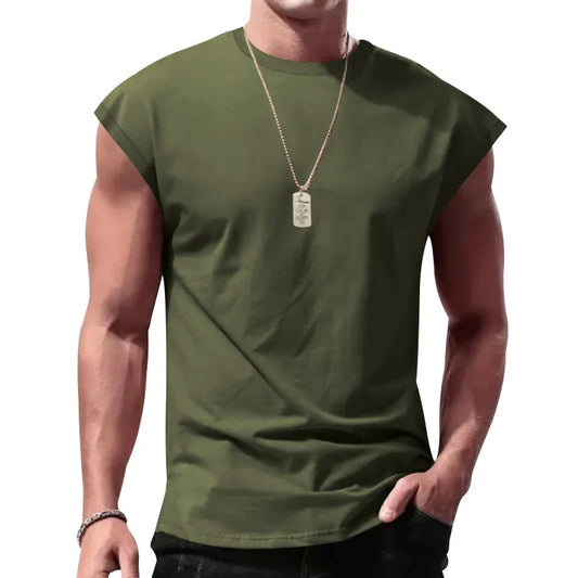 MEN'S CASUAL SOLID SLEEVELESS LOOSE TANK TOP