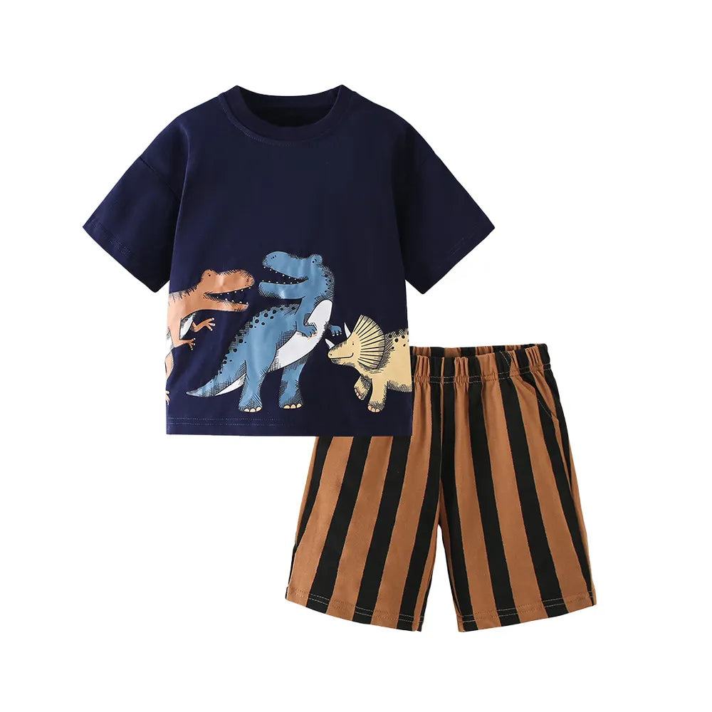 BOY'S SUMMER ROUND-NECK 2PCS SET