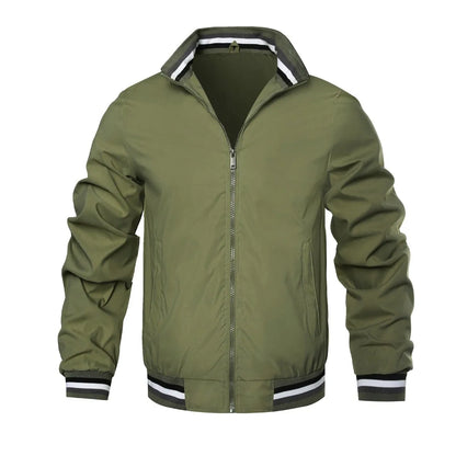 MEN'S CASUAL AUTUMN WINTER COLLAR ZIPPER LONG-SLEEVE COAT