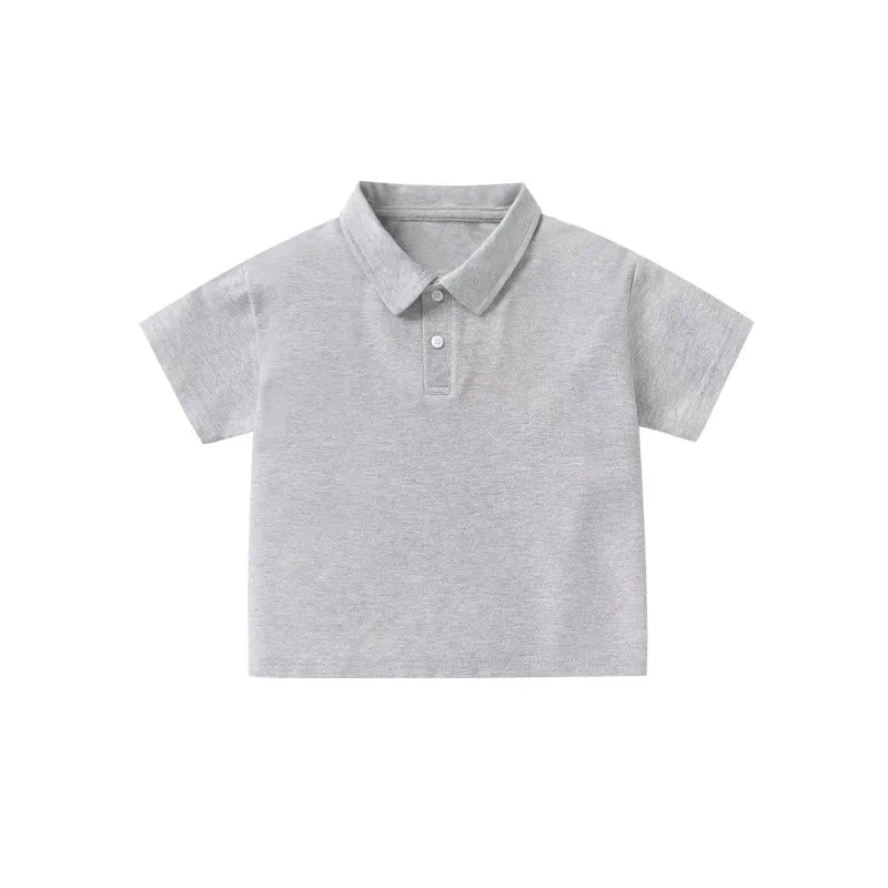 BOY'S SAUAL SOLID SHORT-SLEEVE POLO SHIRT