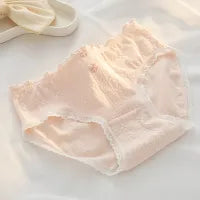 GIRL'S FASHION SOLID JACQUARED COTTON UNDERWEAR PANTIES