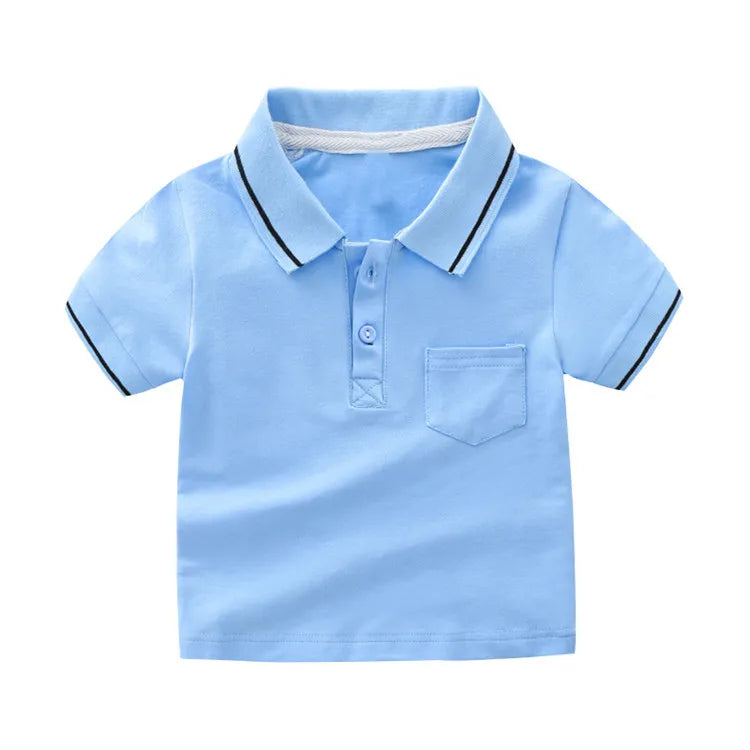 BOY'S BASIC STRIPE COLOR BLOCKING  T-SHIRT