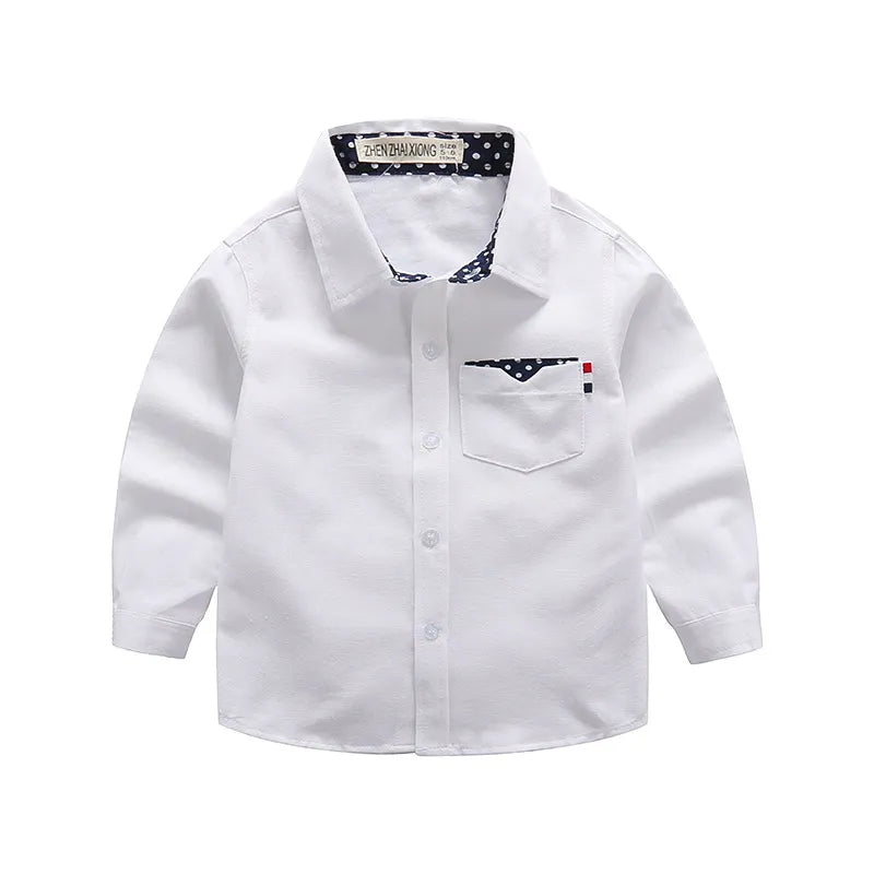 BOY'S TODDLER POLKA DOT LONG-SLEEVE SHIRTS