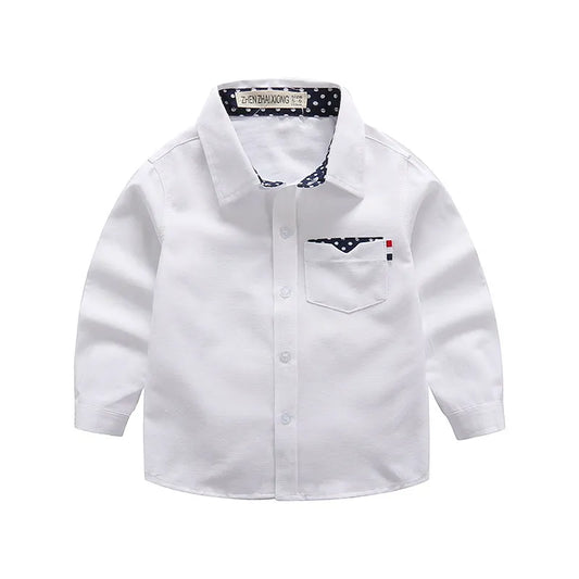 BOY'S TODDLER POLKA DOT LONG-SLEEVE SHIRTS