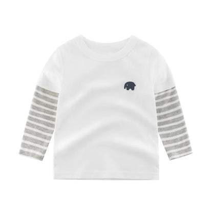 BOY'S TODDLER CASUAL CARTOON STRIPE LONG-SLEEVE T-SHIRT