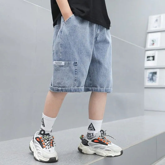 BOY'S CASUAL SOLID POCKET WAIST DENIM SHORTS
