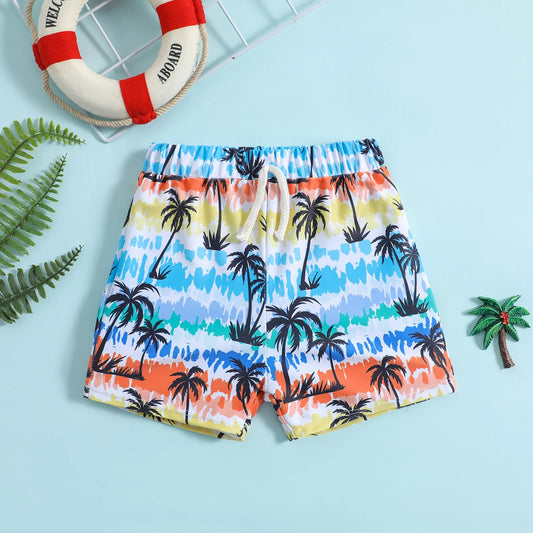 BOY'S CARTOON TROPICAL SWIMWEAR SHORTS