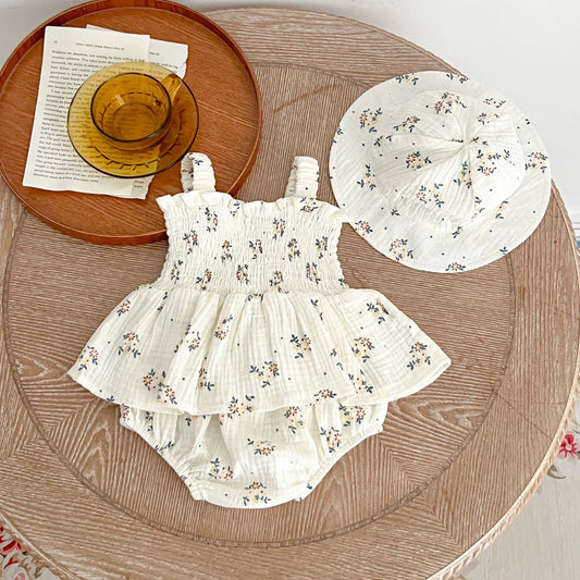 BABY GIRL'S CASUAL CUTE TINY SLEEVELESS CAMI  ROMPER