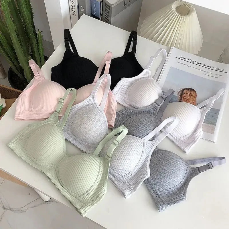 LADIES FASHION SIMPLE SOLID THIN BRA
