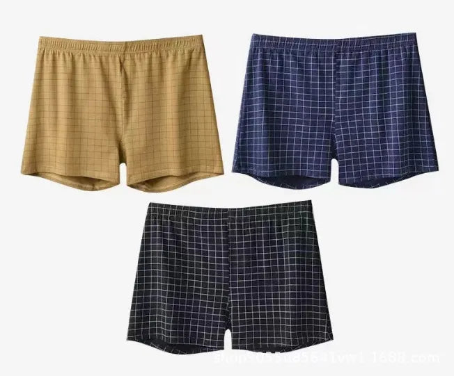 MEN'S FASHION CASUAL PLAID COTTON LOOSE UNDERWEAR