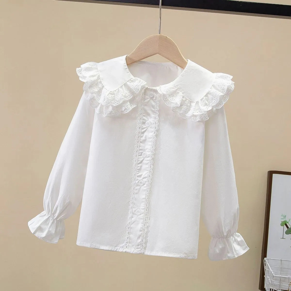GIRL'S SPRING COTTON LONG-SLEEVE SHIRT