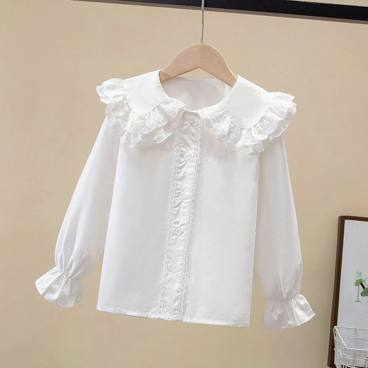 GIRL'S SPRING COTTON LONG-SLEEVE SHIRT