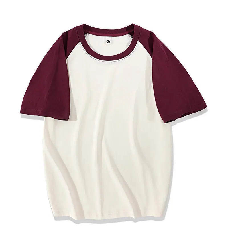 UNISEX COTTON CONTRAST CREW NECK  SHORT SLEEVE T-SHIRT