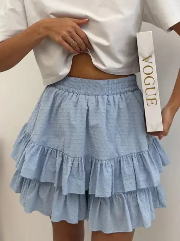 GIRL'S ELEGANT SPRING SUMMER HIGH WAIST RUFFLED SKIRT
