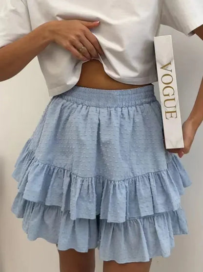 GIRL'S ELEGANT SPRING SUMMER HIGH WAIST RUFFLED SKIRT