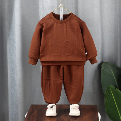 BOY'S AUTUMN CASUAL PATTERN LONG-SLEEVE 2PCS SET