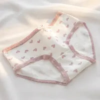 GIRL'S CUTE PURPLE COTTON BREATHABLE MID-WAIST UNDERWEAR PANTIES