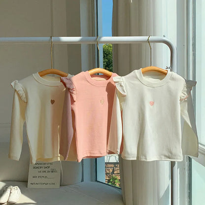 GIRL'S TODDLER EMBROIDERY RUFFLED T-SHIRT