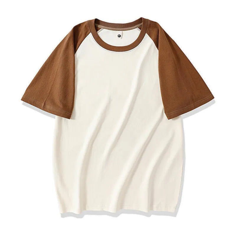 UNISEX COTTON CONTRAST CREW NECK  SHORT SLEEVE T-SHIRT