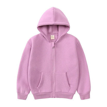 KIDS WINTER THICK COAT COTTON SOLID HOODIE CUSTOM