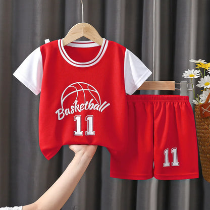 GIRL'S SUMMER ALPHABET SHORT-SLEEVE 2PCS SET
