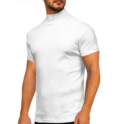 MEN'S CASUAL BASIC SOLID TURTLE NECK T-SHIRT
