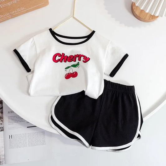 GIRL'S CASUAL CUTE SWEET ALPHABET PRINT  2PCS SET
