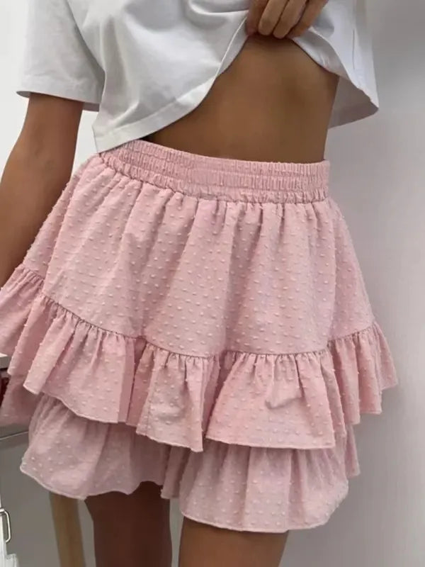 GIRL'S ELEGANT SPRING SUMMER HIGH WAIST RUFFLED SKIRT