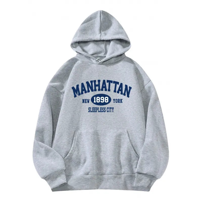 LADIES CASUAL PRINTED LOOSE FLEECE-LINED HOODIES JACKET