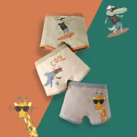 BOYS CARTOON PRINT COTTON UNDERWEAR BOXER 3PCS SET
