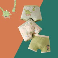 BOYS CARTOON PRINT COTTON UNDERWEAR BOXER 3PCS SET