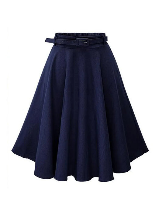 LADIES HIGH WAIST MID-LENGTH LOOSE SKIRT