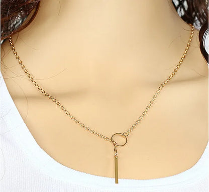 LADIES PENDANT RING ALLOY NECKLACE