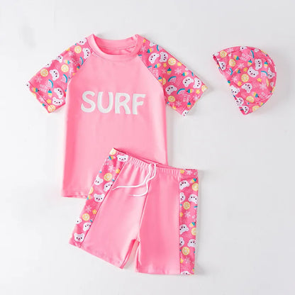 BOY'S CUTE CARTOON PRINT TANKINIS SWIMSUIT