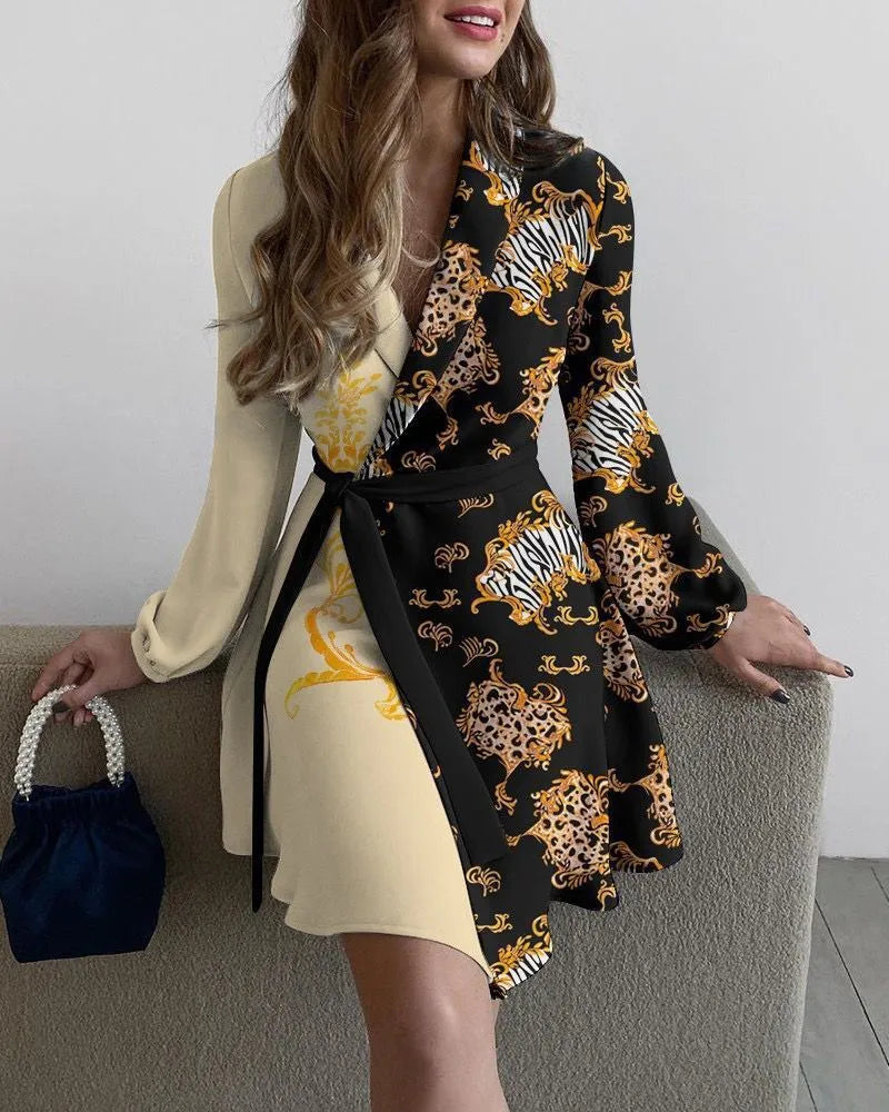 LADIES SPRING AUTUMN LACE-UP DRESS