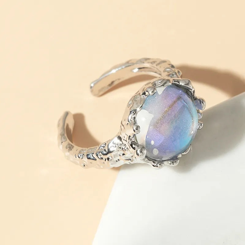 LADIES OPAL OPENING ALLOY RING