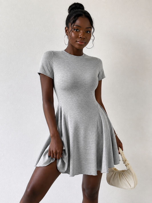 GIRL'S SUMMER CREWNECK ELEGANT DRESS