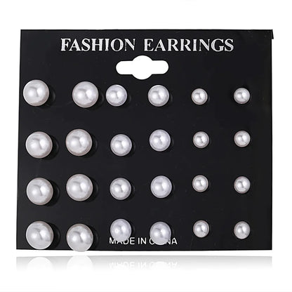 LADIES PEARL ALLOY EARRING SET