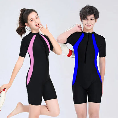 KIDS UNISEX BLOCKING QUICK BREATHABLE SWIMSUIT