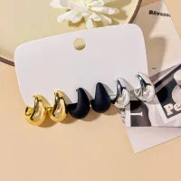 LADIES RESIN WATER DROP EARRINGS 3PAIR SET