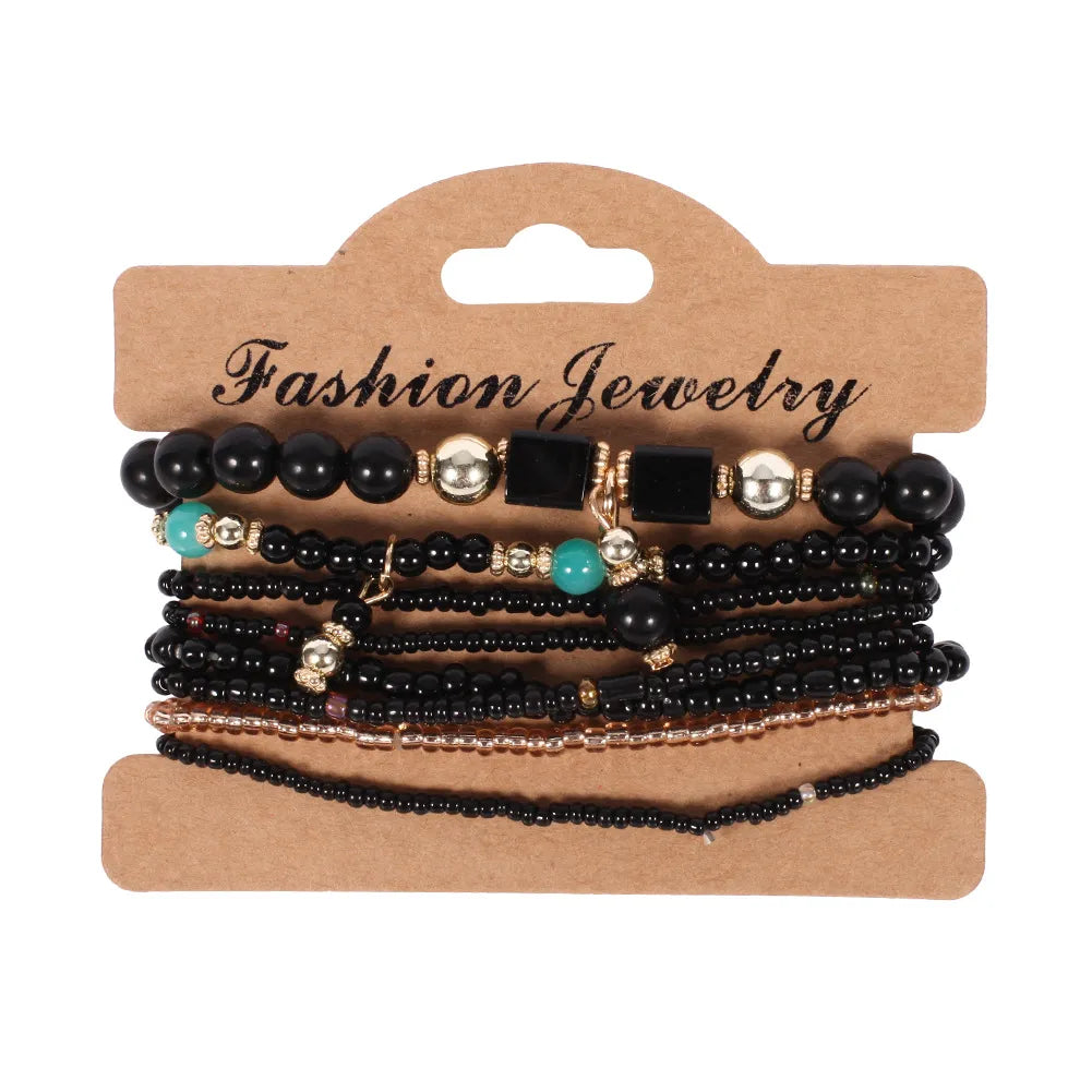 LADIES BOHO BEADED BRACELET SET