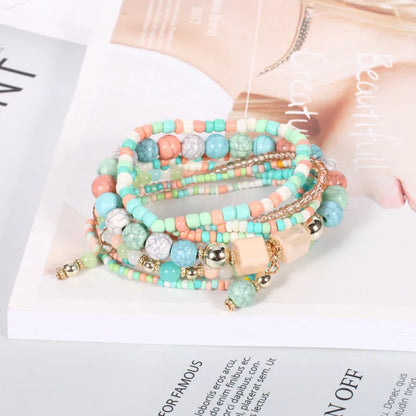 LADIES BOHO BEADED BRACELET SET