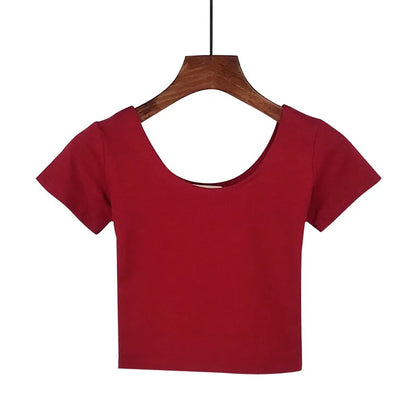 LADIES EDGY SHORT-SLEEVE CROP TOP