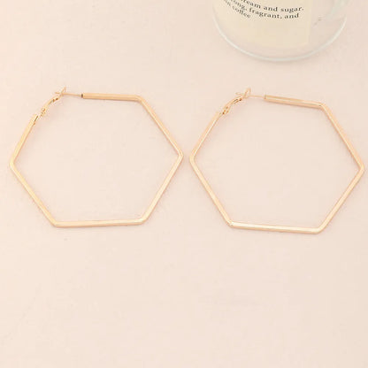 LADIES HEXAGON ALLOY EARRINGS