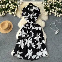LADIES VACATION V-NECK LOOSE DRESS