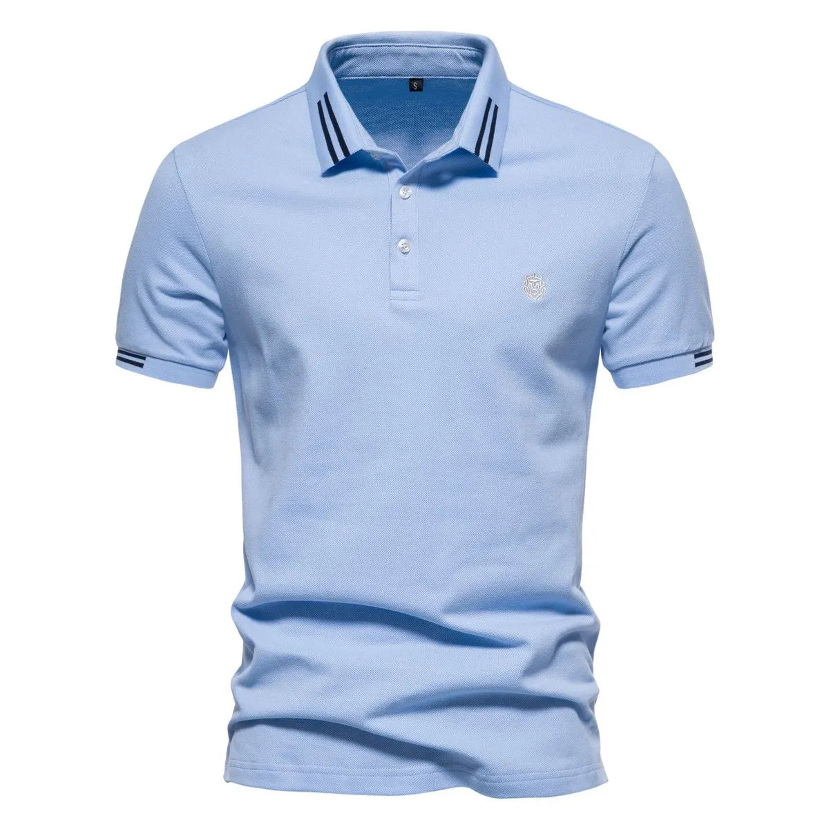 MEN'S SHORT SLEEVE STRIPE COTTON POLO SHIRT