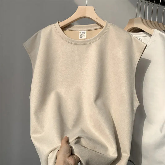 MEN'S CASUAL SOLID SLIM SUEDE VEST