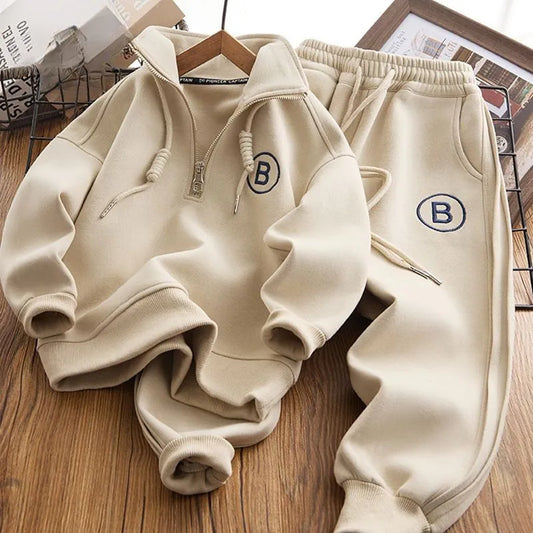 BOY'S AUTUMN WINTER EMBROIDERED 2PCS SET