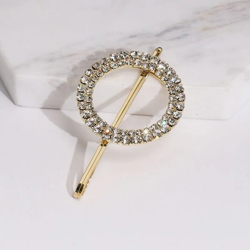 LADIES ROUND SHAPE RHINESTONE HAIR CLIP